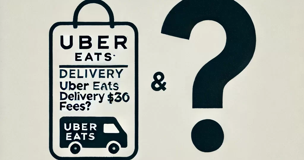 Uber Eatsの配達料金デリバリーバッグと価格タグ